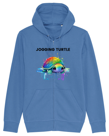 Broasca testoasa pictata in acuarela cu mesajul Jogging Turtle Bright Blue