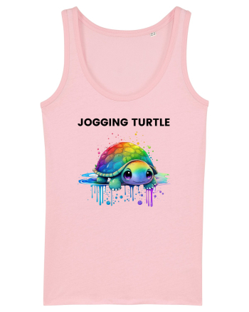 Broasca testoasa pictata in acuarela cu mesajul Jogging Turtle Cotton Pink