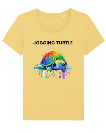 Broasca testoasa pictata in acuarela cu mesajul Jogging Turtle Jojoba