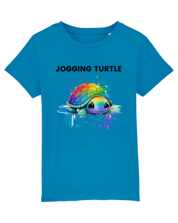 Broasca testoasa pictata in acuarela cu mesajul Jogging Turtle Azur