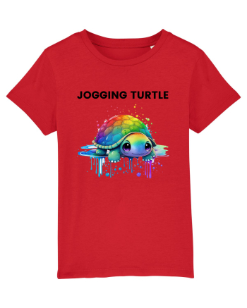 Broasca testoasa pictata in acuarela cu mesajul Jogging Turtle Red