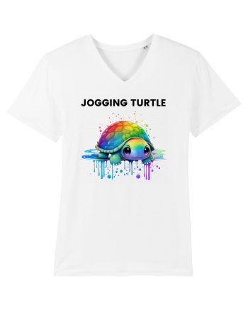 Broasca testoasa pictata in acuarela cu mesajul Jogging Turtle White
