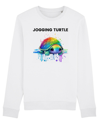 Broasca testoasa pictata in acuarela cu mesajul Jogging Turtle White
