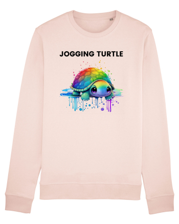 Broasca testoasa pictata in acuarela cu mesajul Jogging Turtle Candy Pink