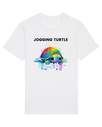 Broasca testoasa pictata in acuarela cu mesajul Jogging Turtle White