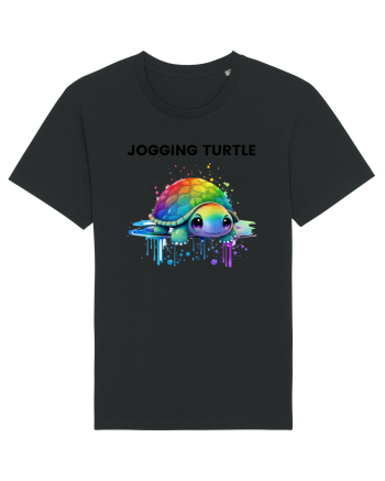 Broasca testoasa pictata in acuarela cu mesajul Jogging Turtle Black