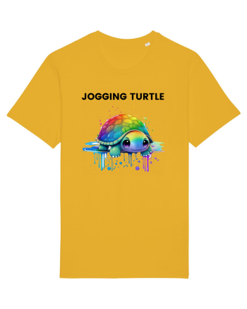 Broasca testoasa pictata in acuarela cu mesajul Jogging Turtle Spectra Yellow