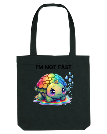 Broasca testoasa pictata in acuarela cu mesajul   I'm not fast Black