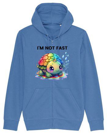 Broasca testoasa pictata in acuarela cu mesajul   I'm not fast Bright Blue