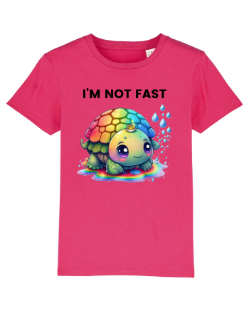 Broasca testoasa pictata in acuarela cu mesajul   I'm not fast Raspberry