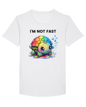 Broasca testoasa pictata in acuarela cu mesajul   I'm not fast White