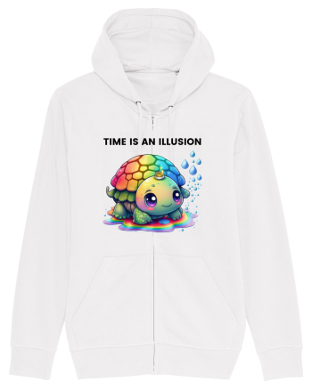 Broasca testoasa pictata in acuarela cu mesajul  Time is an Illusion White
