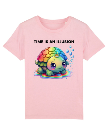 Broasca testoasa pictata in acuarela cu mesajul  Time is an Illusion Cotton Pink