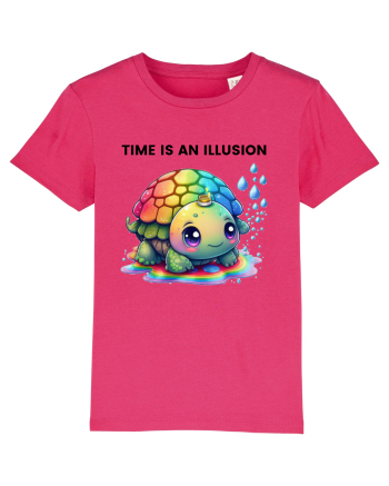 Broasca testoasa pictata in acuarela cu mesajul  Time is an Illusion Raspberry