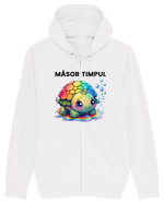 Broasca testoasa pictata in acuarela cu mesajul  Masor Timpul Hanorac cu fermoar Unisex Connector
