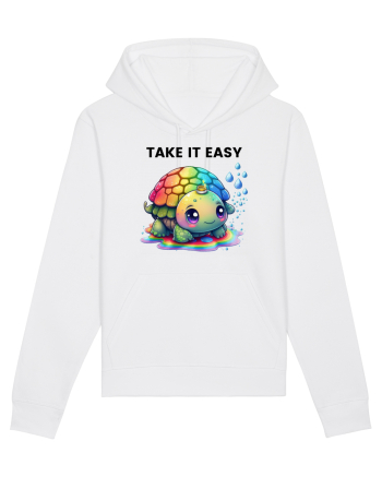 Broasca testoasa pictata in acuarela cu mesajul  Take it Easy White