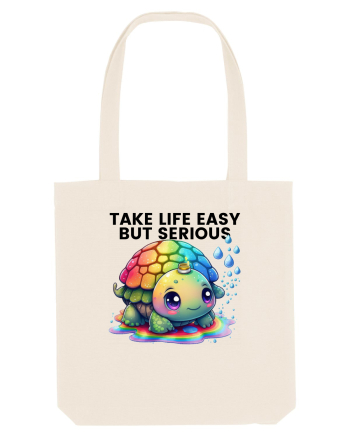 Broasca testoasa pictata in acuarela cu mesajul Take Life Easy but Serious Natural