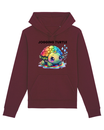 Broasca testoasa pictata in acuarela cu mesajul Jogging Turtle Burgundy