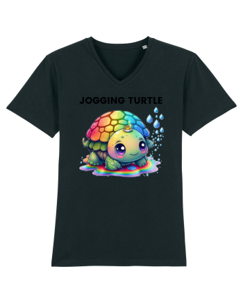 Broasca testoasa pictata in acuarela cu mesajul Jogging Turtle Black