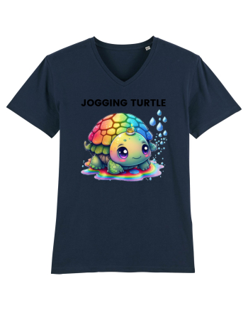 Broasca testoasa pictata in acuarela cu mesajul Jogging Turtle French Navy