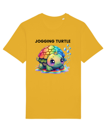 Broasca testoasa pictata in acuarela cu mesajul Jogging Turtle Spectra Yellow