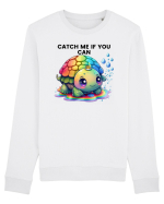 Broasca testoasa pictata in acuarela cu mesajul Catch Me If You Can Bluză mânecă lungă Unisex Rise