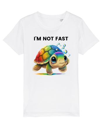 Broasca testoasa pictata in acuarela cu mesajul   I'm not fast White