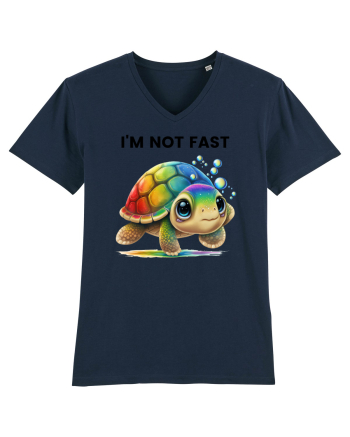 Broasca testoasa pictata in acuarela cu mesajul   I'm not fast French Navy