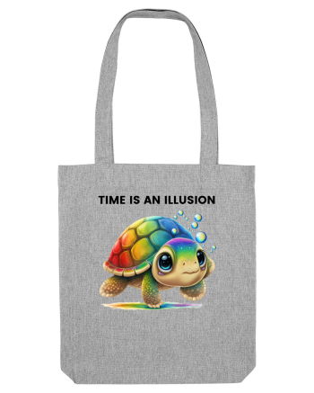 Broasca testoasa pictata in acuarela cu mesajul  Time is an Illusion Heather Grey