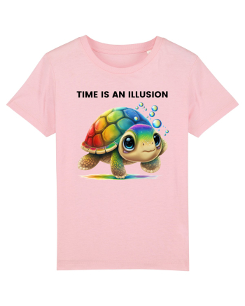 Broasca testoasa pictata in acuarela cu mesajul  Time is an Illusion Cotton Pink