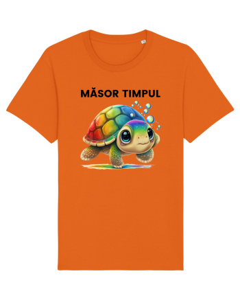 Broasca testoasa pictata in acuarela cu mesajul  Masor Timpul Bright Orange