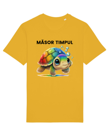 Broasca testoasa pictata in acuarela cu mesajul  Masor Timpul Spectra Yellow