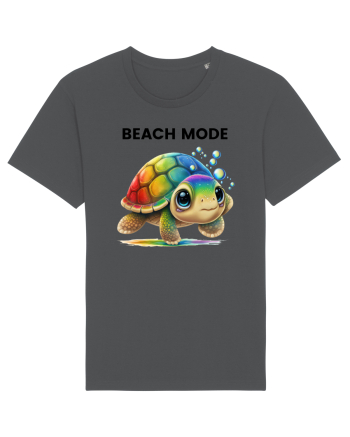 Broasca testoasa pictata in acuarela cu mesajul  Beach Mode Anthracite