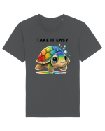 Broasca testoasa pictata in acuarela cu mesajul  Take it Easy Tricou mânecă scurtă Unisex Rocker