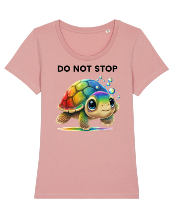 Broasca testoasa pictata in acuarela cu mesajul Do Not Stop Canyon Pink