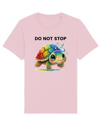 Broasca testoasa pictata in acuarela cu mesajul Do Not Stop Cotton Pink