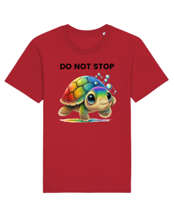Broasca testoasa pictata in acuarela cu mesajul Do Not Stop Red