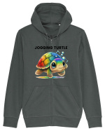 Broasca testoasa pictata in acuarela cu mesajul Jogging Turtle Hanorac cu fermoar Unisex Connector