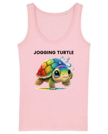 Broasca testoasa pictata in acuarela cu mesajul Jogging Turtle Cotton Pink