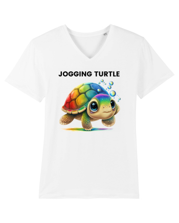 Broasca testoasa pictata in acuarela cu mesajul Jogging Turtle White