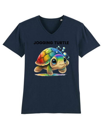 Broasca testoasa pictata in acuarela cu mesajul Jogging Turtle French Navy