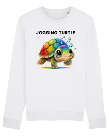 Broasca testoasa pictata in acuarela cu mesajul Jogging Turtle White