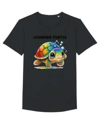 Broasca testoasa pictata in acuarela cu mesajul Jogging Turtle Black