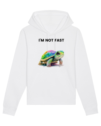 Broasca testoasa pictata in acuarela cu mesajul   I'm not fast White