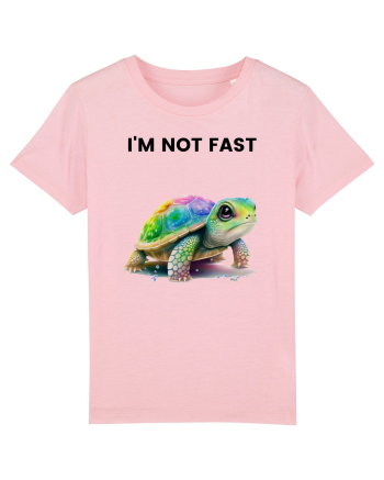 Broasca testoasa pictata in acuarela cu mesajul   I'm not fast Cotton Pink