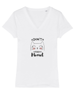 MEOW Tricou mânecă scurtă guler V Damă Evoker