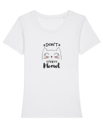 MEOW Tricou mânecă scurtă guler larg fitted Damă Expresser