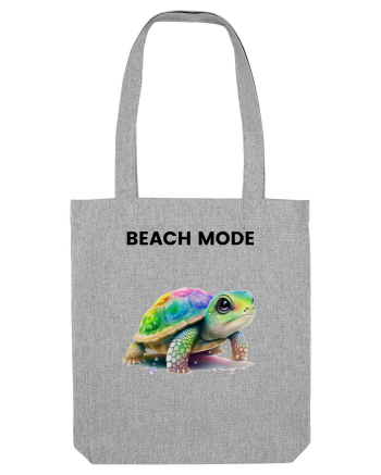 Broasca testoasa pictata in acuarela cu mesajul  Beach Mode Heather Grey