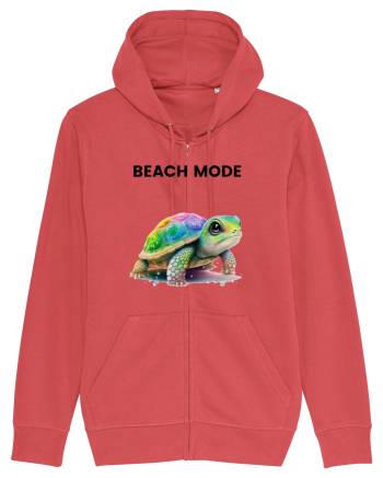 Broasca testoasa pictata in acuarela cu mesajul  Beach Mode Carmine Red