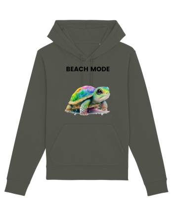 Broasca testoasa pictata in acuarela cu mesajul  Beach Mode Khaki